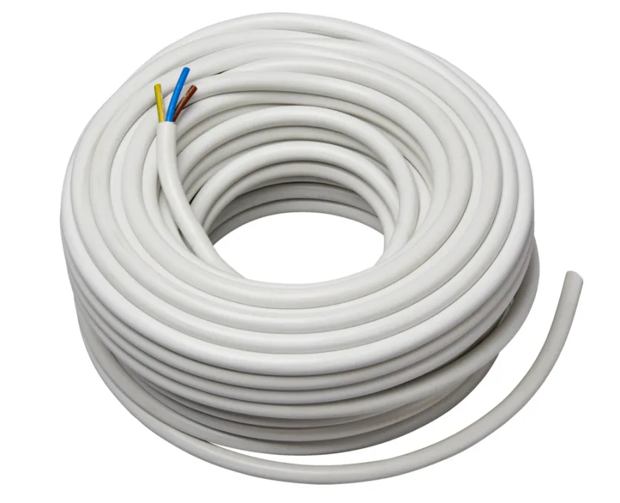 Ledning rund hvid 3 x 1,5 mm² 25 meter