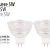 LED-spotpære 5 W GU5,3 2-pk.