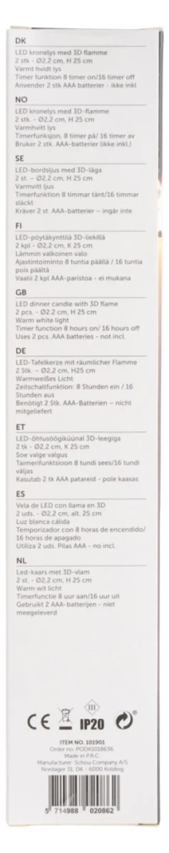 LED-stearinlys middagslys 2 stk. - DAY