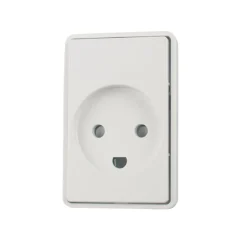 LK FUGA® stikkontakt 1,5 m/jord og ramme hvid