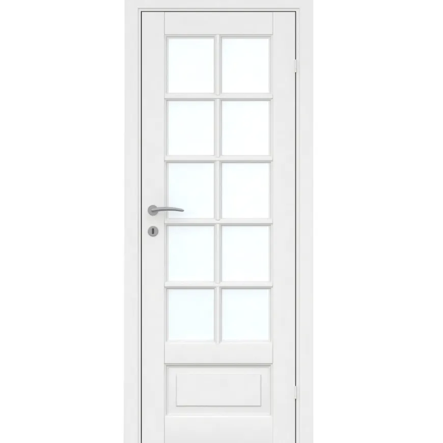 Massiv hvidmalet enkelt glasdør 82,5 x 204 cm