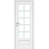 Massiv hvidmalet enkelt glasdør 72,5 x 204 cm
