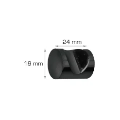 Møbelgreb cylinder 19 mm sort 2 stk.
