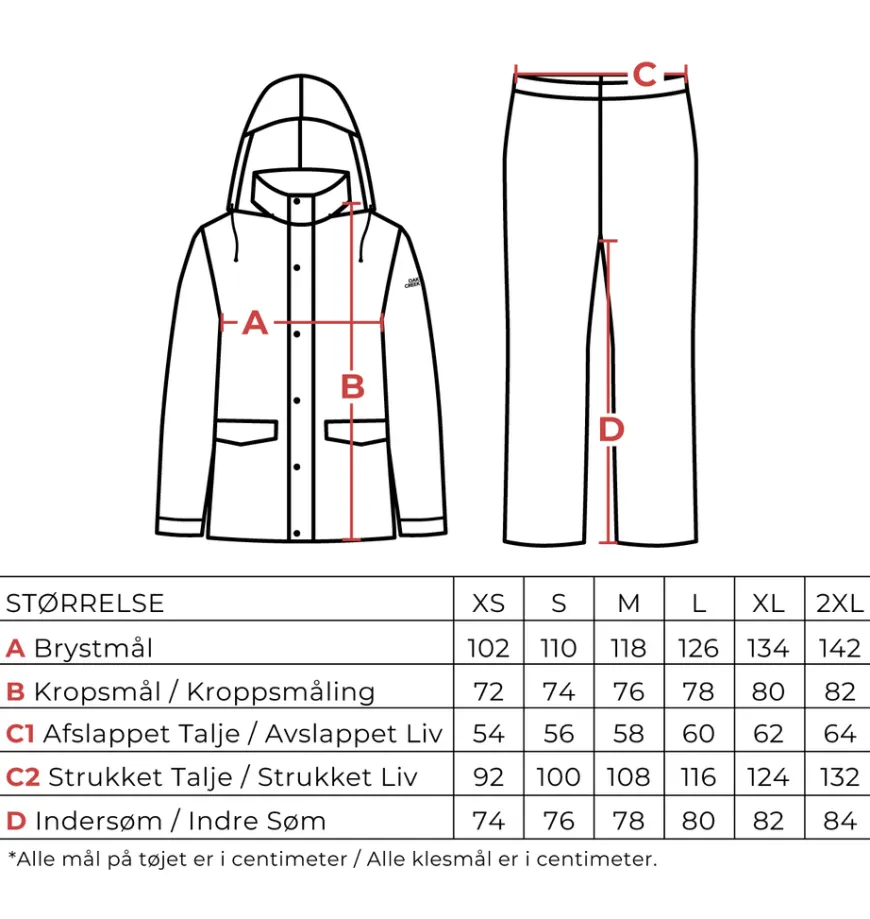 Oak Creek® regntøj unisex sort str. XXL