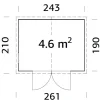 Palmako redskabsrum Aksel 1 - 243 x 190 cm