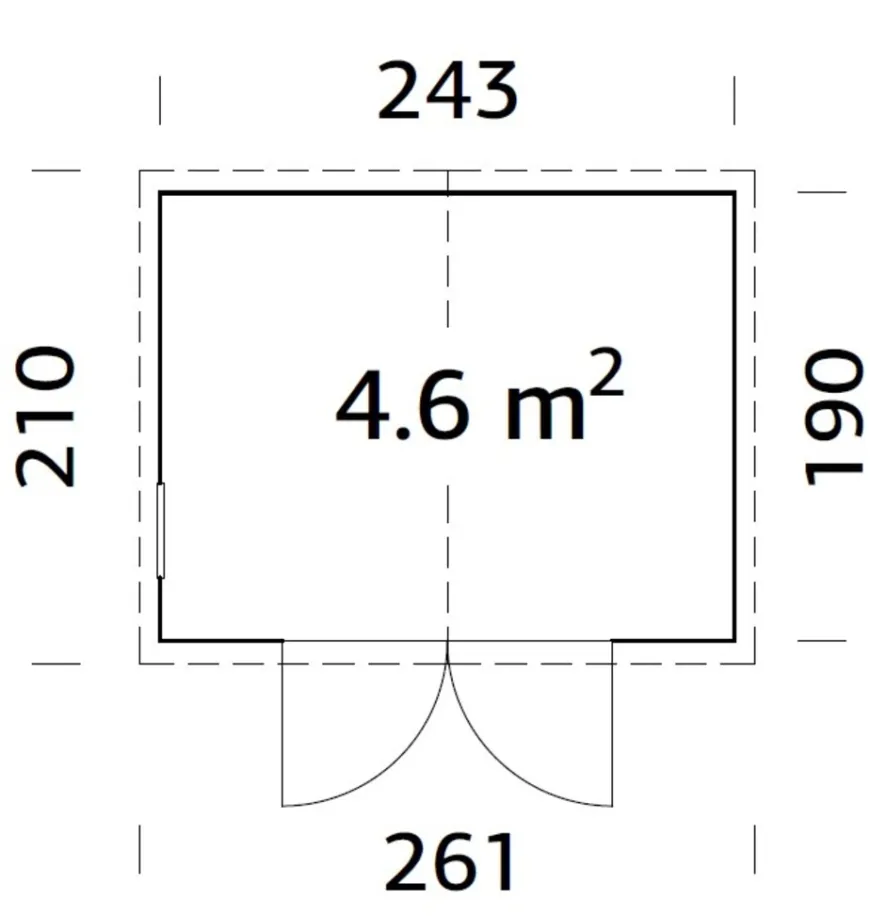 Palmako redskabsrum Aksel 1 - 243 x 190 cm