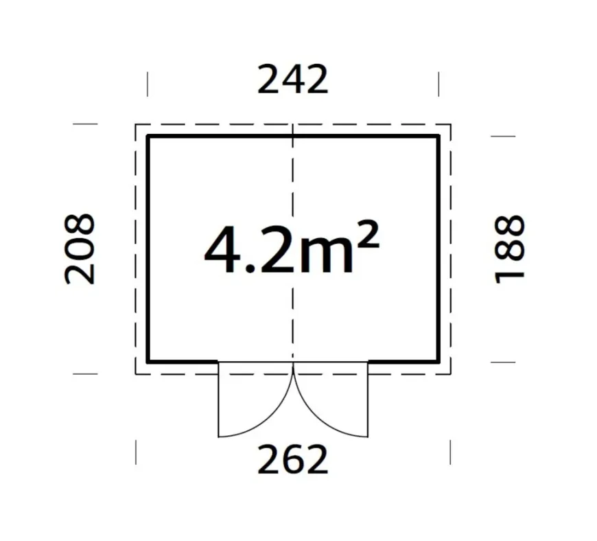 Palmako redskabsrum Elisa 208 x 262 cm