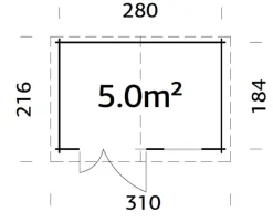 Palmako redskabsrum Peter 3 296 x 200 cm
