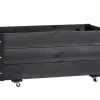 Plantekasse på hjul sort 94 x 54 x 45 cm