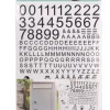 Postkassestickers med tal, bogstaver og figurer sort