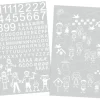 Postkassestickers med tal, bogstaver og figurer hvid
