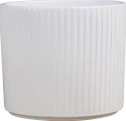 Potteskjuler Pillar Stripes hvid Ø17 cm