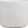 Potteskjuler Pillar Stripes hvid Ø21 cm