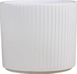Potteskjuler Pillar Stripes hvid Ø21 cm