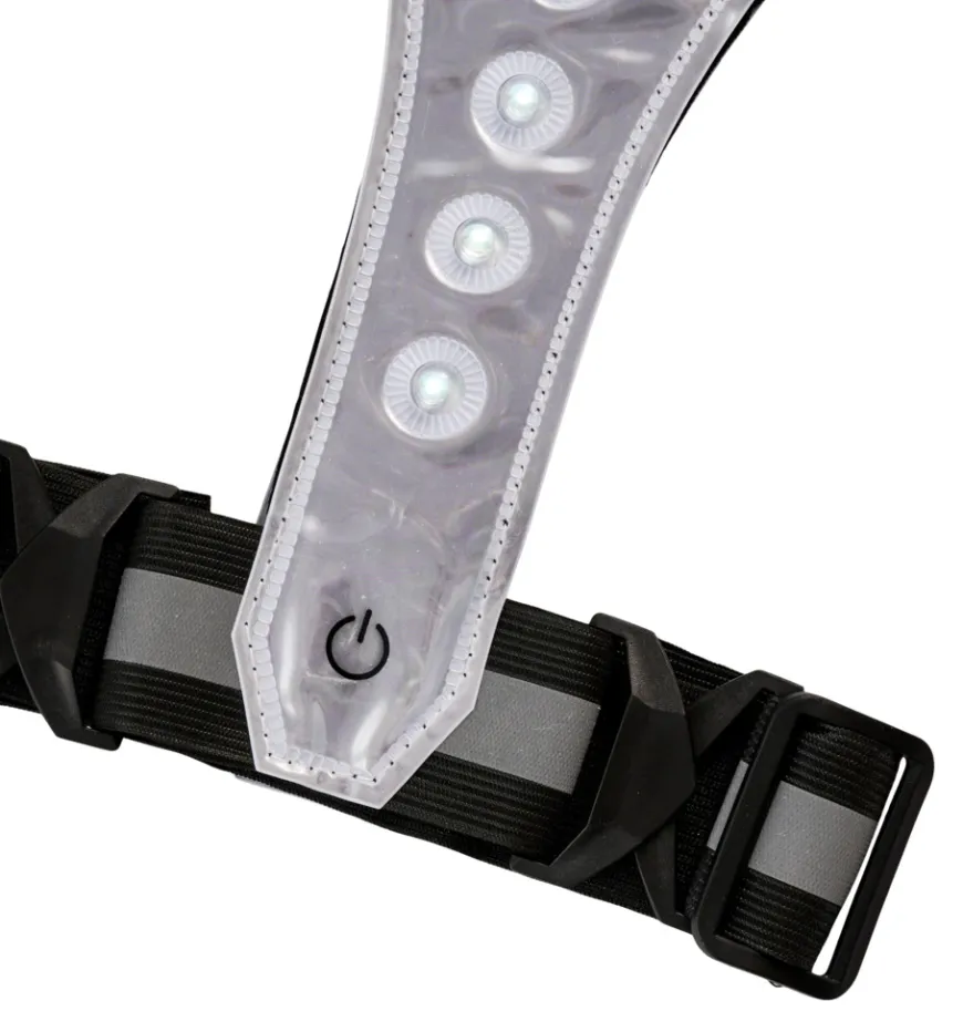 Refleksvest med LED sort/grå - BikeZone®