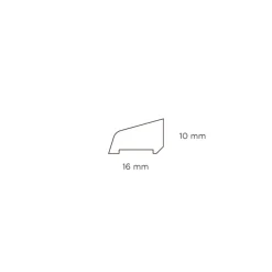 Sandliste plast alu - 10 x 16 x 3000 mm