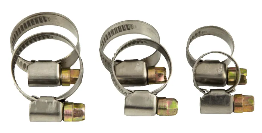 Spændebåndsmix 3/8" - 1/2" - 3/4" - 6 stk.