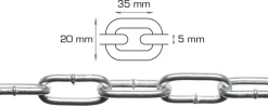 Svejst langleddet kæde 5 mm x 5 meter
