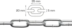 Svejst langleddet kæde 5 mm x 2 meter