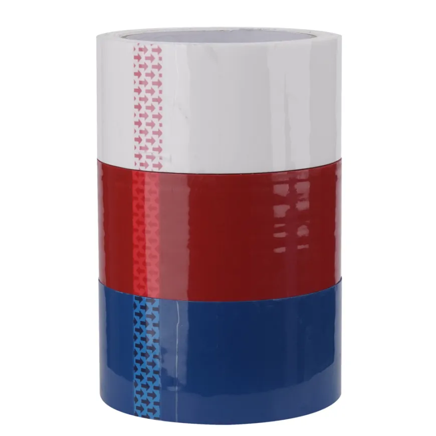 Tape hvid/rød/blå 50 mm x 66 meter 3-pk.