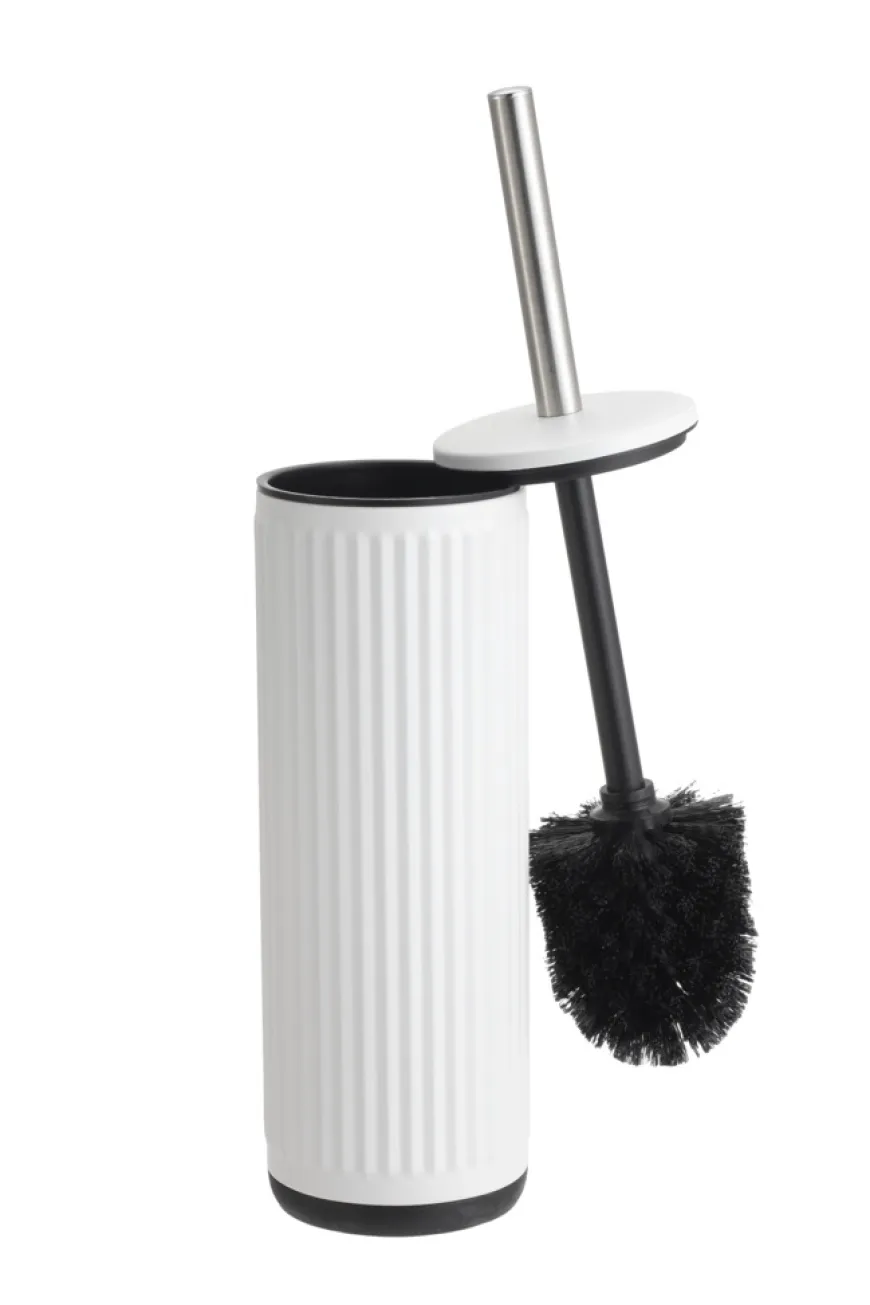 Toiletbørste m/riller rund hvid Ø9 x 38 cm - REN
