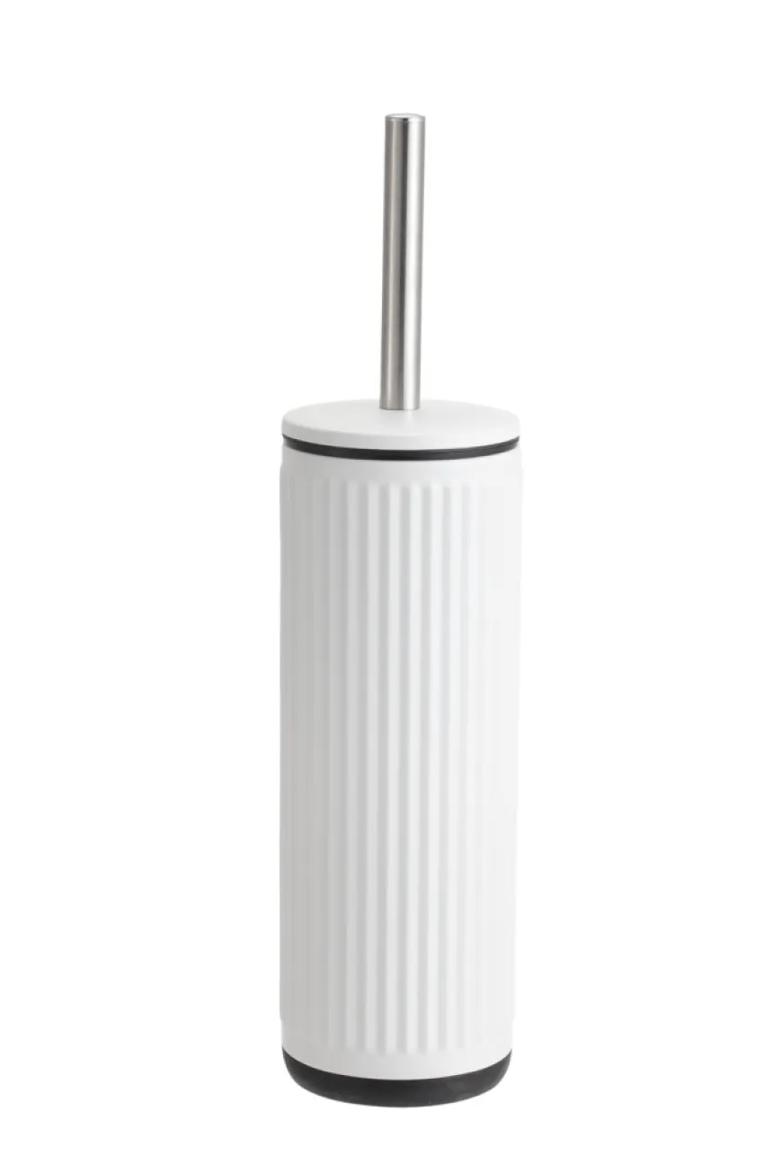 Toiletbørste m/riller rund hvid Ø9 x 38 cm - REN