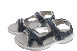 Trekkingsandaler dame denimfarvet læder str. 41