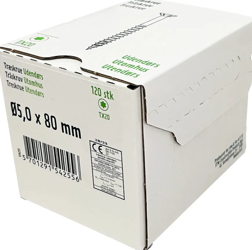 Universalskrue Basic 5,0 x 80 mm 120 stk.