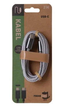USB-C til USB-C kabel 2 meter