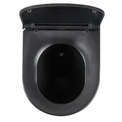 Væghængt toilet rund m/Vortex skyl - sort