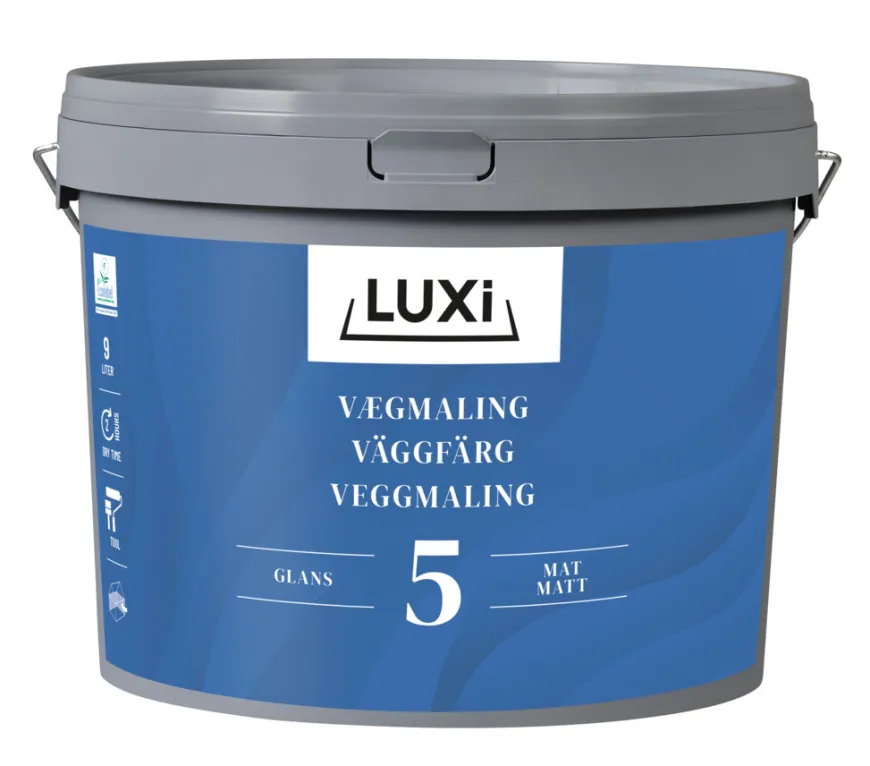 Vægmaling 5 hvid 9 liter - LUXI®