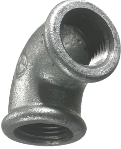 Vinkel galvaniseret 3/4" - muffe/muffe 90 gr.