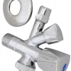 Vinkelventil med aftap 1/2" x 10 mm