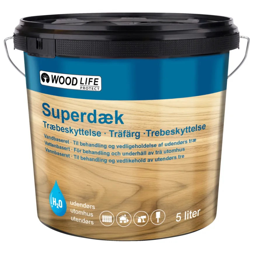 Woodlife Superdæk antracitgrå træbeskyttelse 5 liter